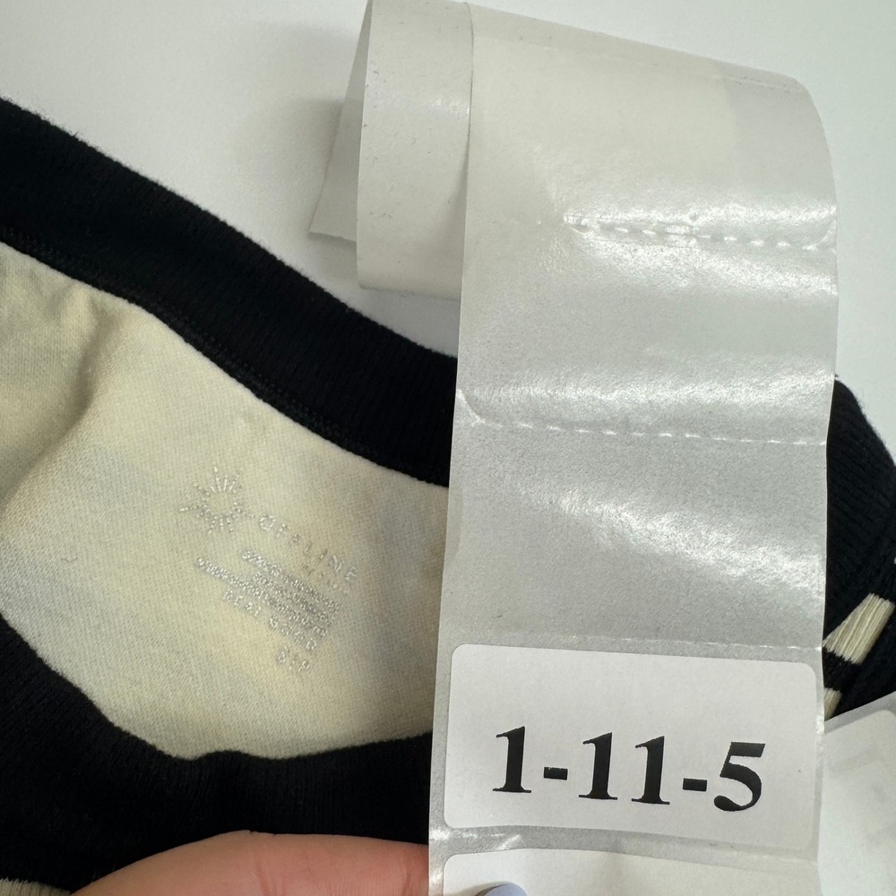 Aerie OFFLINE Crop Top Womens Small Black Striped Seamless Ribbed Athletic - Picture 4 of 9
